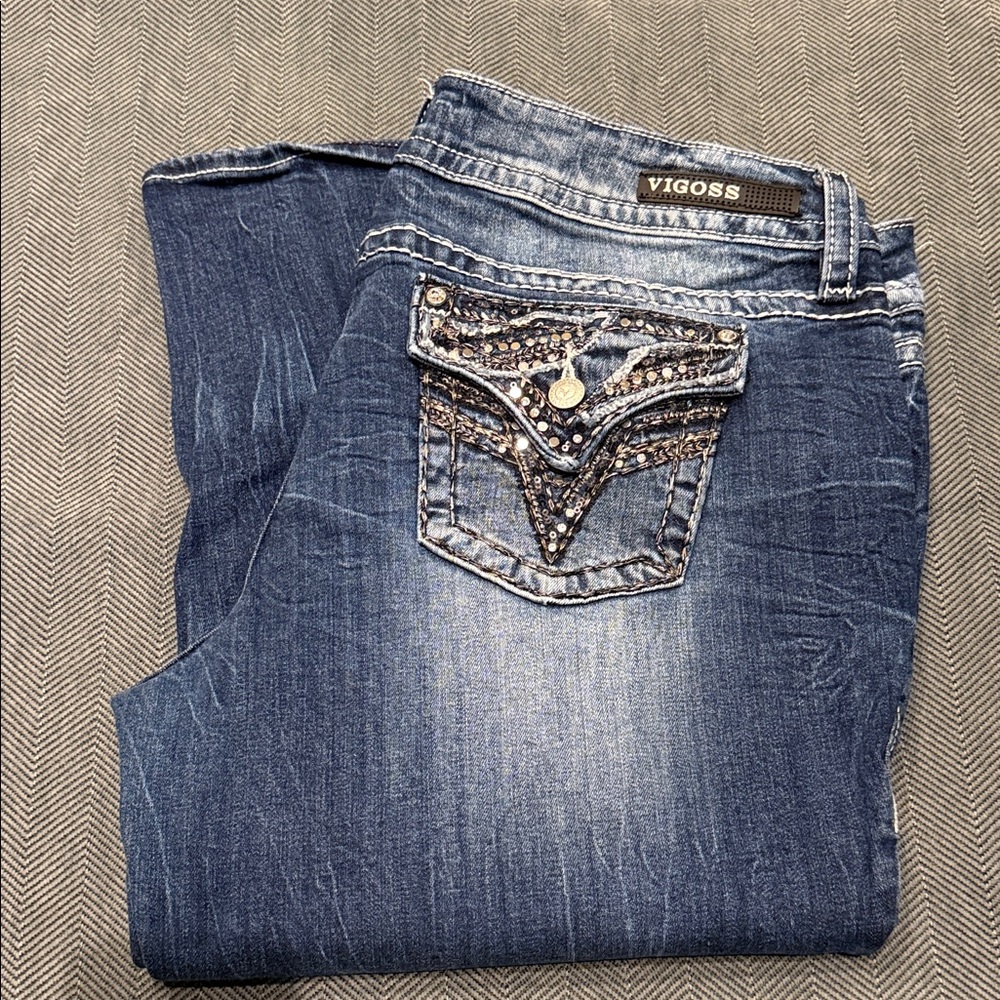 Vigoss Women's Embellished Dark Blue Jeans